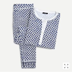 J Crew “dreamy henley pajama set in block print”